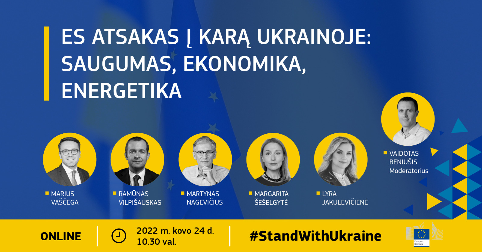 Diskusija „ES atsakas į karą Ukrainoje: saugumas, ekonomika, energetika“