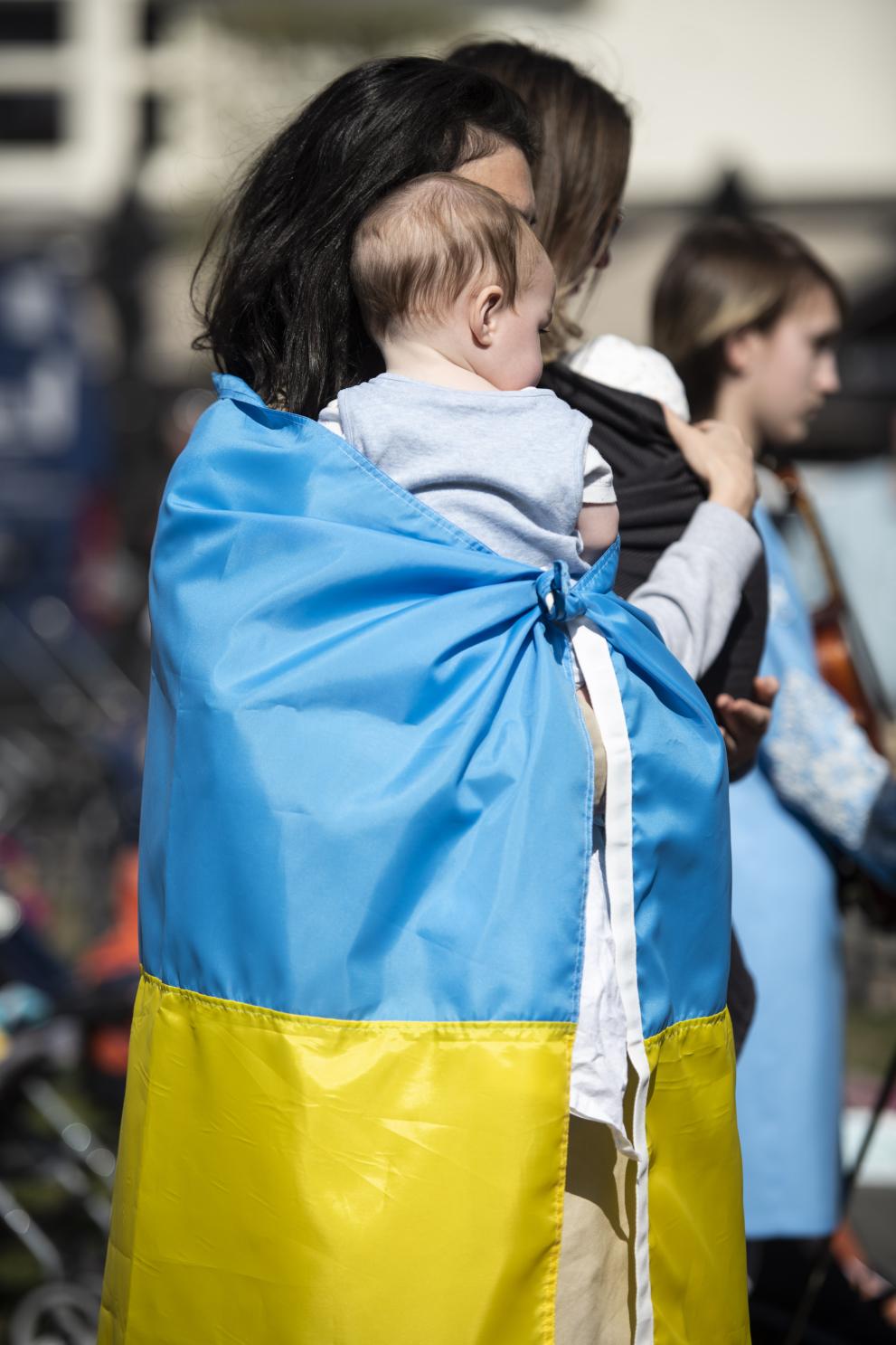 Demonstration in Brussels in honour of the children victims of the war in Ukraine	