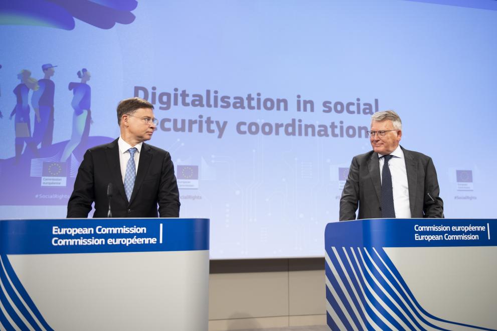 EVP Valdis Dombrovskis and Cssr Nicolas Schmit